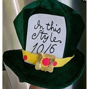 Elope Mad Hatter Green Top Hat – Alice in Wonderland Cosplay – Adjustable Adult